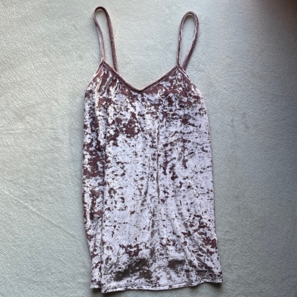 Womens caution to the wind crushed velvet tank top‎ small - Picture 1 of 2